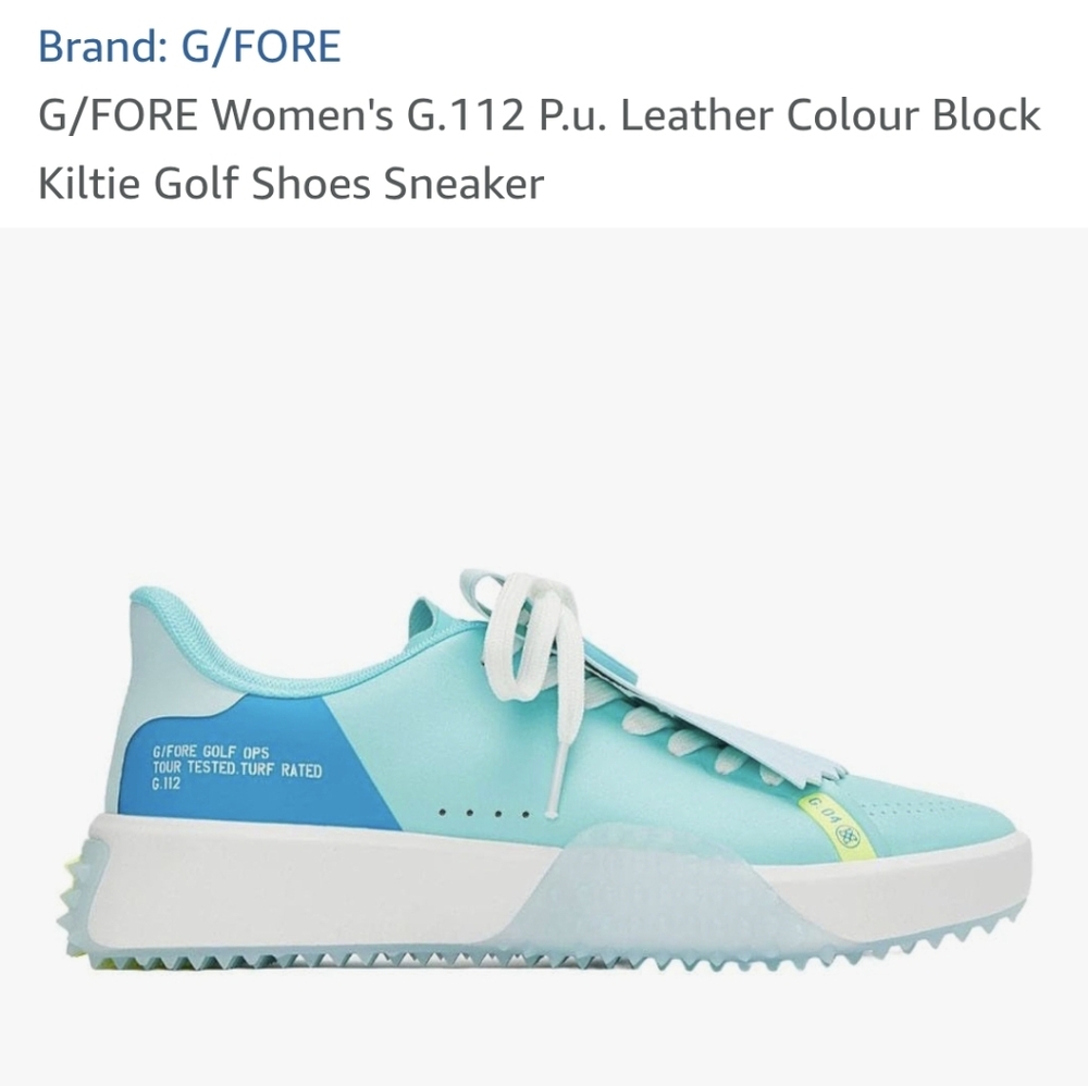 G/FORE  G.112 Leather Golf Shoes - Blue Size 6 Excellent Pre-Worn Condition